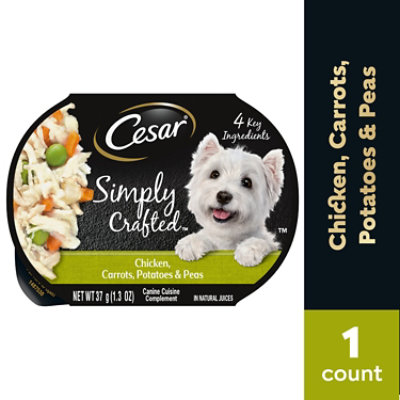 Cesar Simply Crafted Chicken Carrots Potatoes And Peas Topper Adult Wet Dog Food - 1.3 Oz - Image 1