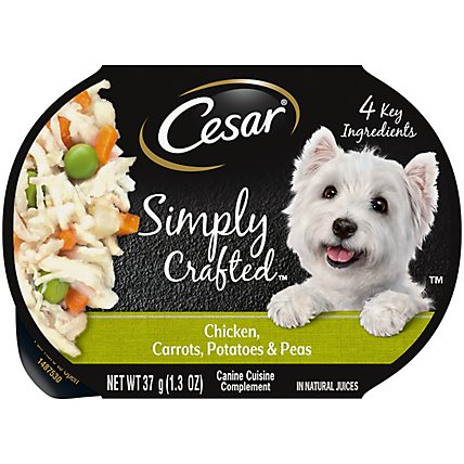 Cesar Simply Crafted Chicken Carrots Potatoes & Peas Topper Adult Wet Dog Food - 1.3 Oz - Image 1