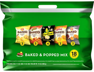 Frito Lay Snacks Baked And Popped Mix Variety 14.25 Oz - 18 Count
