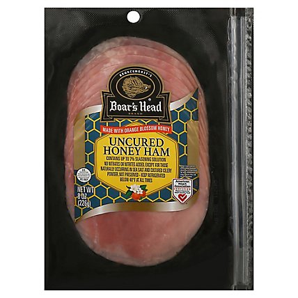 Boars Head Ham Sliced Uncured Honey - 8 Oz - Image 1