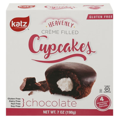 Katz Gluten Free Heavenly Cupcakes Chocolate Creme Filled 4 Count - 7 Oz - Image 3