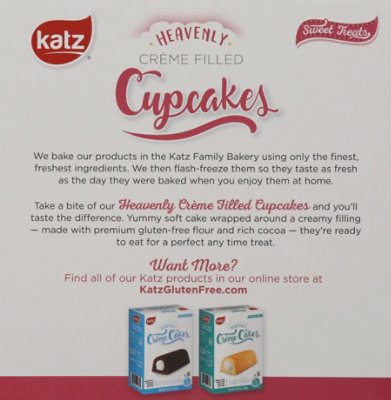 Katz Gluten Free Heavenly Cupcakes Chocolate Creme Filled 4 Count - 7 Oz - Image 6