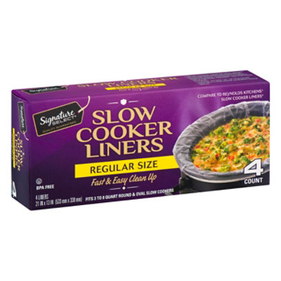 Signature Select Slow Cook Liners Regular Size - 4 Count - Tom Thumb