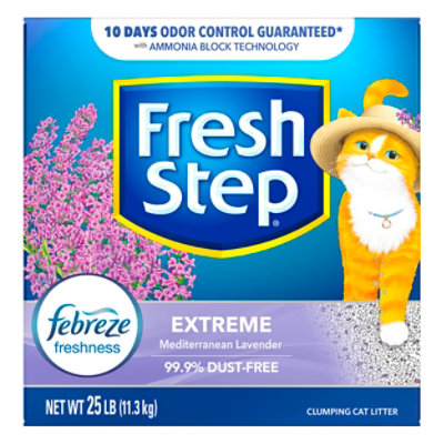  Fresh Step Cat Litter Clumping Extreme Mediterranean Lavender - 25 Lb 