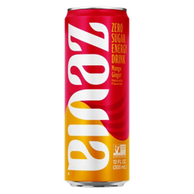 Zevia Mango Ginger Zero Sugar Energy Drink - 12 Fl. Oz. - Image 1