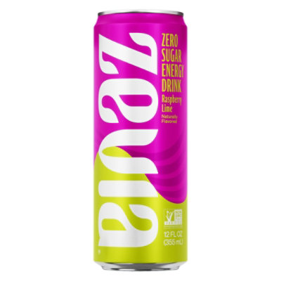 Zevia Raspberry Lime Zero Sugar Energy Drink - 12 Fl. Oz. - Image 1