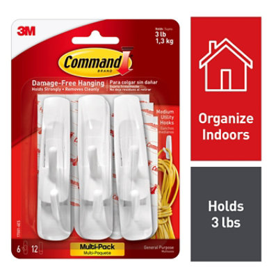 3M Command White Plastic Damage Free Mini Adhesive Hanging Hooks