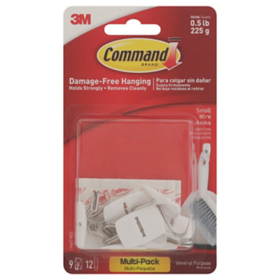 Command 3M Wire Hooks Small White Multi Pack - 9 Count - Carrs