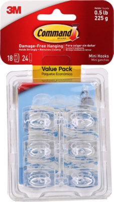 Command 3M Hooks Mini Clear Value Pack - 18 Count - Image 2