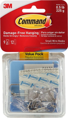 3M Command 3M Wire Hooks Small Clear Value Pack - 9 Count - Image 2