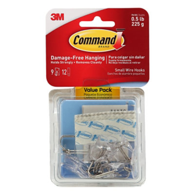 Command 3M Wire Hooks Small White Multi Pack - 9 Count - Star Market