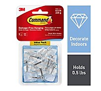 3M Command 3M Wire Hooks Small Clear Value Pack - 9 Count