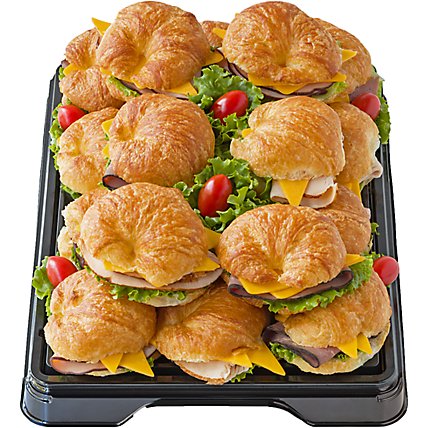 Deli Catering Tray Croissant Sandwich 8-12 Servings - Each (Please allow 48 hours for delivery or pickup) - Image 1