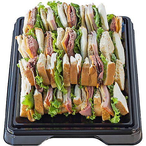 Deli Catering Tray Finger Sandwich 18 Inch Square Tray 12-16 Servings - Each (Please allow 48 hours for delivery or pickup)