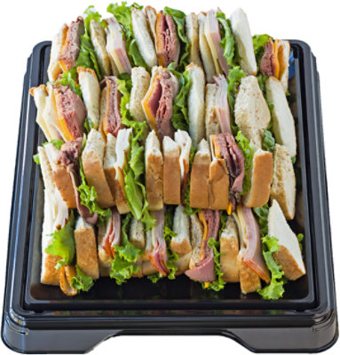 Deli Catering Tray Finger Sandwich 18 Inch Square Tray 12-16 Servings - Each (Please allow 48 hours for delivery or pickup)