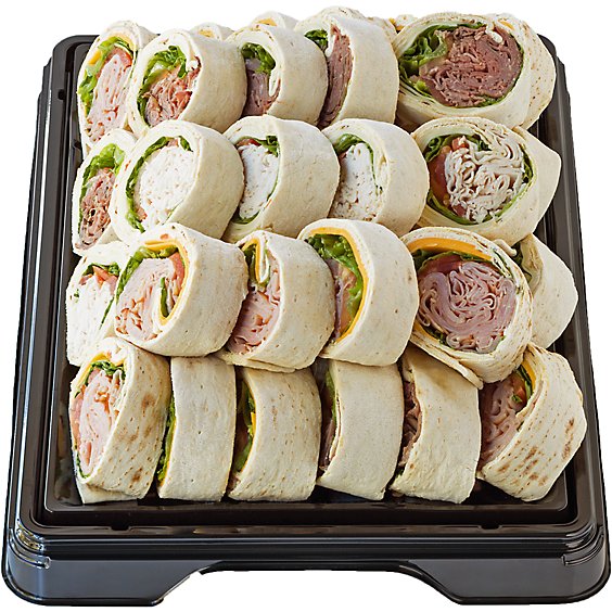 Deli Catering Tray Pinwheel 12 Inch Square Tray 12-16 Servings - Each (Please allow 48 hours for delivery or pickup)