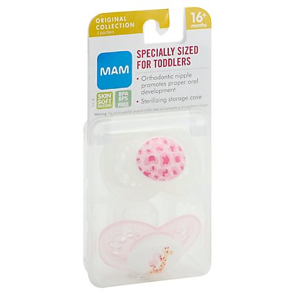 MAM Original Collection Pacifiers Skin Soft Silicone 16+ Months - 2 Count - Image 1