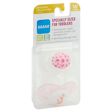 MAM Original Collection Pacifiers Skin Soft Silicone 16+ Months - 2 Count