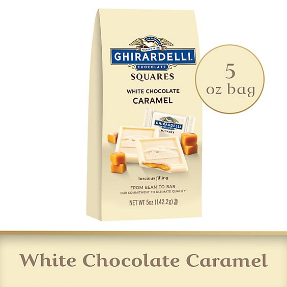 Ghirardelli White Chocolate Squares With Caramel Filling - 5 Oz