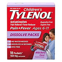 Tylenol Childrens Pain Reliever/Fever Reducer Dissolve Packs Wild Berry - 18 Count - Image 3
