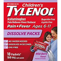 Tylenol Childrens Pain Reliever/Fever Reducer Dissolve Packs Wild Berry - 18 Count - Image 2