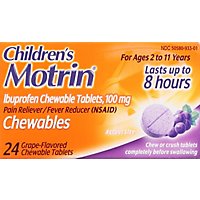 Motrin Childrens Ibuprofen Chewable Tablets 100 mg Grape - 24 Count - Image 2