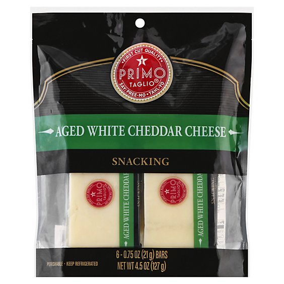 Primo Taglio Cheese Snacking Aged White Cheddar - 6-0.75 Oz