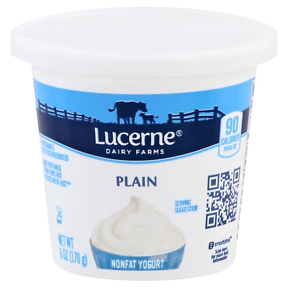 Lucerne Yogurt Nonfat Plain - 6 Oz