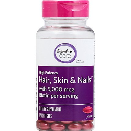 Signature Care Supplement Hair Skin Nails 5000 Mg - 120 Count - Image 2