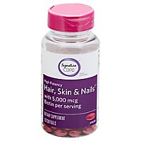 Signature Care Supplement Hair Skin Nails 5000 Mg - 120 Count - Image 1