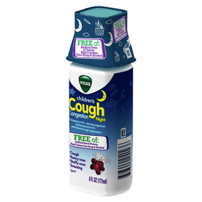 Vicks Childrens Cough Congestion Syrup Night Grape - 6 Fl. Oz. - Image 3