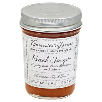 Bonnies Jams Jam Peach Ginger - 8.75 Oz