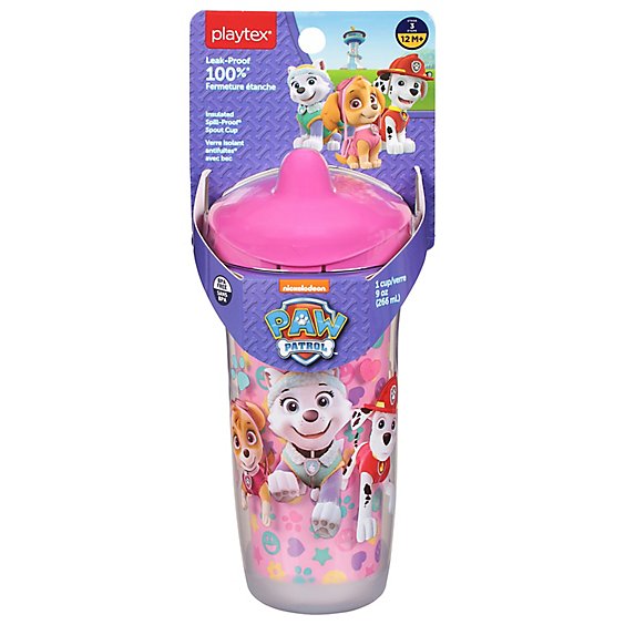 Playtex Cup Insulated Spill Proof Spout 12m+ 9 Ounce Paw Patrol Girl - Each