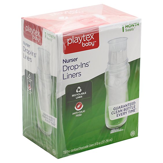 Playtex Baby Nurser Drop Ins Liners Pre Sterilized Disposable 8 To 10 Ounce - 150 Count