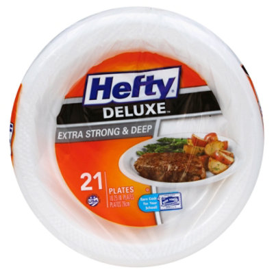 Hefty Deluxe Plates Extra Strong & Deep 10.25 Inch - 21 Count - Image 1