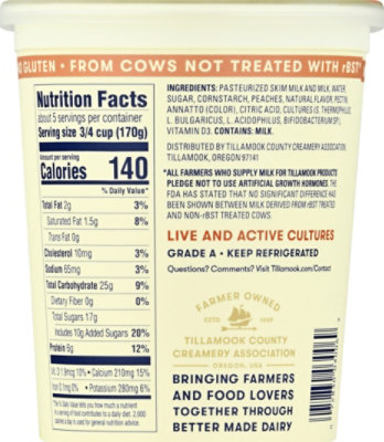 Tillamook Good & Creamy California Peach Low-Fat Yogurt Tub - 32 Oz - Image 8