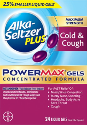 Alka-Seltzer Plus PowerMax Liquid Gels Cold & Cough - 24 Count - Image 2