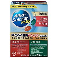 Alka-Seltzer Plus PowerMax Liquid Gels Sinus Cold & Cough Day & Night - 24 Count - Image 3