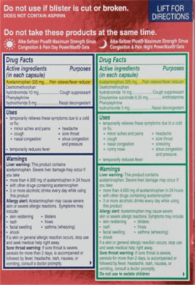 Alka-Seltzer Plus PowerMax Liquid Gels Sinus Cold & Cough Day & Night - 24 Count - Image 5