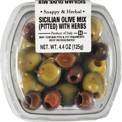 Fresh Pack Olive Mixed Sicilian Herb Pitted - 4.4 Oz - Image 2