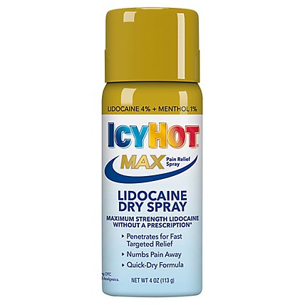 Icy Hot Lidocaine Dry Spray Plus Menthol - 4 Oz - Image 1