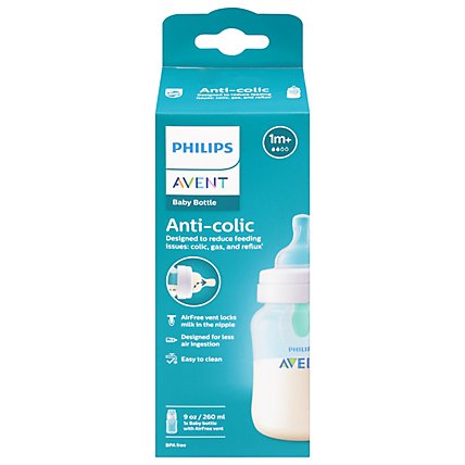 Avent Bottle Anti Colic Wide Neck With Airfree Vent 1m+ 9 Ounce - Each - Image 2
