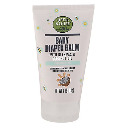Open Nature Diaper Balm With Beeswax And Coconut Oil Frag Free - 4 Fl. Oz. - Image 3