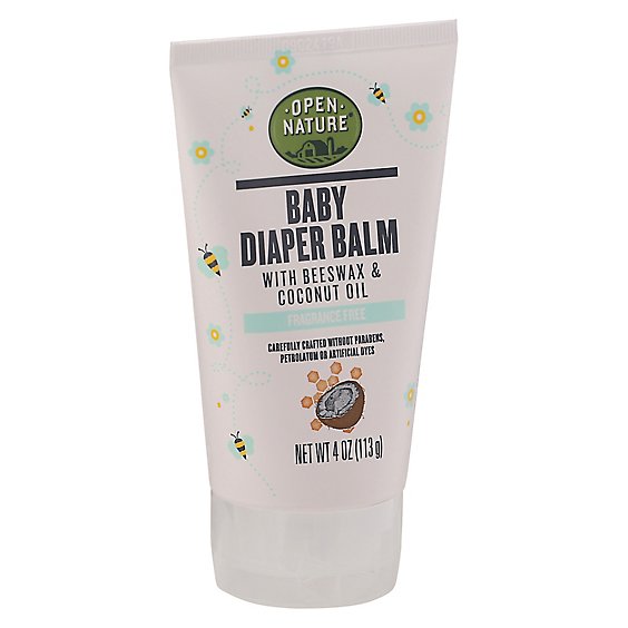 Open Nature Diaper Balm With Beeswax And Coconut Oil Frag Free - 4 Fl. Oz.