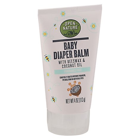 Open Nature Diaper Balm With Beeswax And Coconut Oil Frag Free - 4 Fl. Oz.