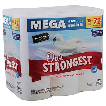 Signature Select Bath Tissue Strongest Mega - 18 Roll - Image 1
