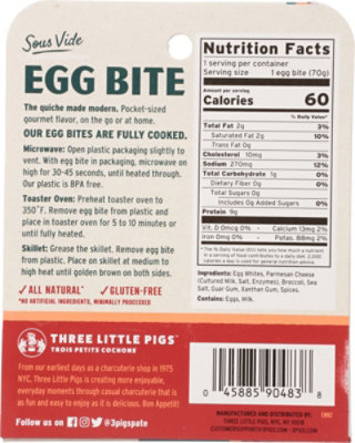 Three Little Pigs Egg White Bites Broc Parmesan - 2.5 Oz - Image 6