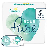 Pampers Aqua Pure Sensitive 2X Pop Top Baby Wipes - 112 Count - Image 1
