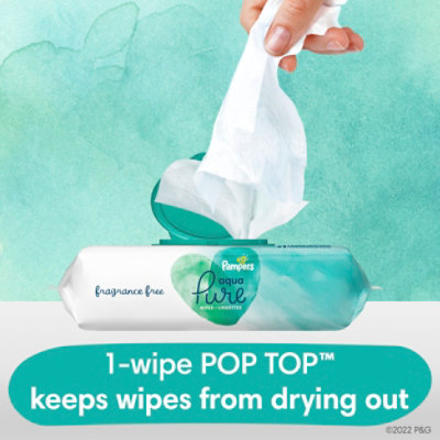 Pampers Aqua Pure Sensitive 2X Pop Top Baby Wipes - 112 Count - Image 3