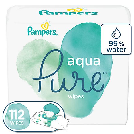 Pampers Aqua Pure Sensitive 2X Pop Top Baby Wipes - 112 Count